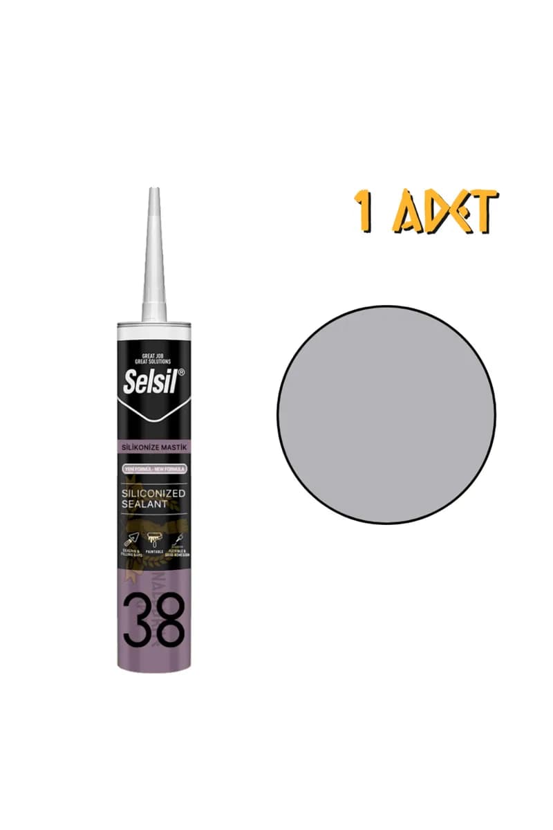 Selsil Silikonize Mastik Gri 500 g - 1 Adet